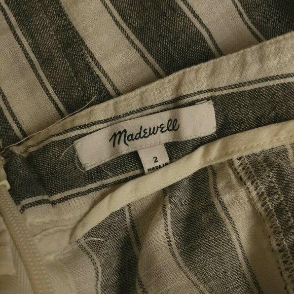 Madewell Lace-up Striped Linen Blend Skirt - Picture 5 of 5
